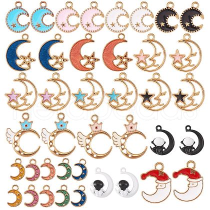40Pcs 20 Style Golden Alloy Enamel Pendant ENAM-SZ0002-11-1