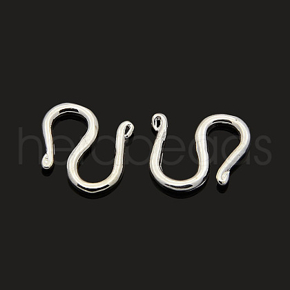 Brass S-Hook Clasps KK-J185-12S-1