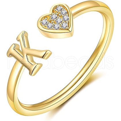 Adjustable Brass Rhinestone Cuff Rings FS-WG29D83-11-1