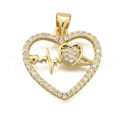 Brass Micro Pave Cubic Zirconia Pendants KK-K401-06A-G-1