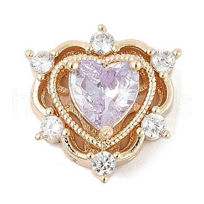 Brass Micro Pave Cubic Zirconia Beads KK-K297-34G-01-1