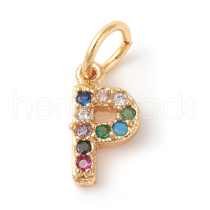Brass Micro Pave Colorful Cubic Zirconia Charms X-ZIRC-F092-01-P-1