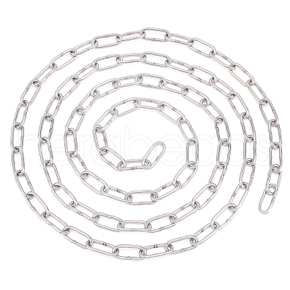 304 Stainless Steel Paperclip Chains CHS-WH0002-02A-P-1