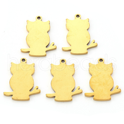 PVD Vacuum Plating 201 Stainless Steel Pendants STAS-N092-35B-G-1