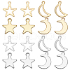 16Pcs 8 Styles 304 & 201 Stainless Steel Pendants STAS-LP0001-30-1