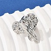 Brass Adjustable Open Cuff Rings for Women RJEW-R032-02P-1