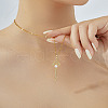 Elegant Brass Pave Clear Cubic Zirconia Iris Flower Key Pendant Necklaces HJ7231-4