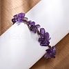 Adjustable Natural Amethyst Braided Bead Bracelets for Women BJEW-U035-02F-3