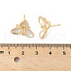 Flower Brass & Sterling Silver Pin Stud Earrings KK-M326-02G-3