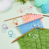 8Pcs 8 Colors Glitter Acrylic Star Pendant Stitch Markers with Bell HJEW-AB00680-4