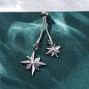 304 Stainless Steel Star Lariat Slider Necklaces NJEW-R026-14P-2