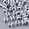White Opaque Acrylic Beads X-MACR-R869-02Z-1