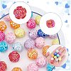 ARRICRAFT 60Pcs 10 Colors UV Plating Iridescent Acrylic Beads MACR-AR0001-23-3