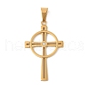 304 Stainless Steel Rhinestone Pendant STAS-U040-02G-1