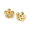 Brass Micro Pave Clear Cubic Zirconia Bead Caps KK-V015-06G-01-1