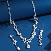 Alloy Rhinestone Stud Earrings & Necklaces Sets for Women FS-WGD2CB4-03-2