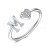 Adjustable Brass Rhinestone Cuff Rings for Women FS-WGEAD33-13-1