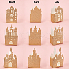 Castle Shape Paper Glitter Candy Boxes CON-WH0083-12-3