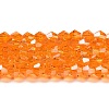 Transparent Electroplate Glass Beads Strands EGLA-A039-T4mm-B23-1