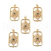 Brass Micro Pave Cubic Zirconia Pendants ZIRC-P092-034G-RS-1