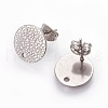 Non-Tarnish 304 Stainless Steel Ear Stud Findings STAS-O119-15C-P-1