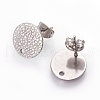 304 Stainless Steel Ear Stud Findings STAS-O119-15C-P-1