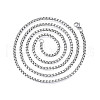 Non-Tarnish 201 Stainless Steel Box Chains Necklace with Lobster Claw Clasps for Men Women STAS-T062-01-2