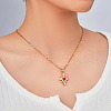 Elegant Brass Red Enamel Snowflake Heart Cross Pendant Necklaces NJ8500-2-3