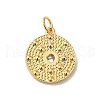 Rack Plating Brass Micro Pave Clear Cubic Zirconia Pendants KK-H431-21G-2