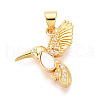 Brass Micro Pave Clear Cubic Zirconia Pendants KK-N268-81G-1