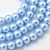 Baking Painted Pearlized Glass Pearl Round Bead Strands HY-Q003-4mm-24-1