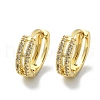 Brass Micro Pave Clear Cubic Zirconia Hoop Earrings EJEW-D311-108G-4