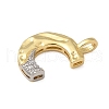 Brass Micro Pave Cubic Zirconia Pendants KK-B126-02G-C-2