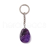 Natural Amethyst Teardrop with Spiral Pendant Keychain KEYC-A031-02P-04-2