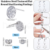 SUNNYCLUE 80Pcs 201 Stainless Steel Textured Flat Round Stud Earring Findings STAS-SC0008-50-2