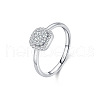 Rhodium Plated 925 Sterling Silver Moissanite Finger Rings for Women WG1C4E3-05-4