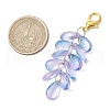 Teardrop Glass Pendant Decorations HJEW-JM03256-03-3