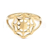 Ion Plating(IP) 304 Stainless Steel Spider Web Adjustable Rings for Women RJEW-I097-07G-2