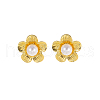 Elegant Brass Flower Stud Earrings KZ7872-3
