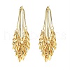 Alloy Leaf Tassel Dangle Stud Earrings for Women EJEW-G435-02G-2