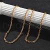 Ion Plating(IP) 304 Stainless Steel Cable Chain Necklaces for Women Men X-STAS-M102-68G-1