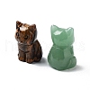Natural Gemstone Carved Cat Statues Ornament G-P525-11-2