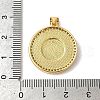 Flat Round with Cross Brass Micro Pave Cubic Zirconia Pendants KK-K385-037G-4