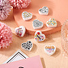 8Pcs 8 Style Heart Silicone Focal Beads SIL-TA0001-70-15