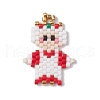 Christmas Seed Beads Beaded Charms PALLOY-MZ00257-01-1