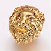 Brass Micro Pave Cubic Zirconia Beads ZIRC-G099-19G-1