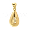 Rack Plating Brass Micro Pave Cubic Zirconia Pendants KK-L226-102G-I-1