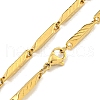 Ion Plating(IP) Golden 201 Stainless Steel Bar Link Necklaces NJEW-K270-10-3