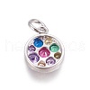 Brass Micro Pave Cubic Zirconia Charms ZIRC-E145-75P-2