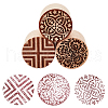 Olycraft 3Pcs 3 Styles Round Wooden Traditional Chinese Moon Cake Stamps AJEW-OC0004-19A-1